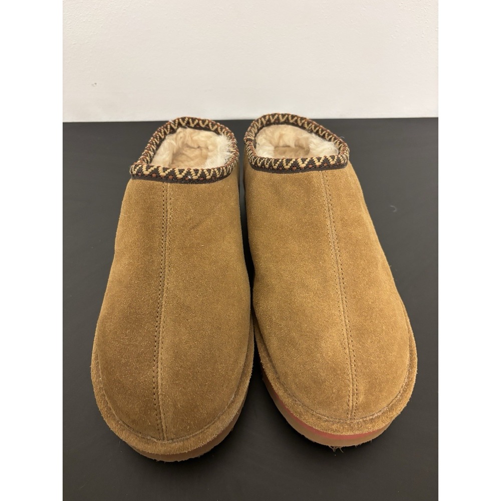 BEARPAW‎ Women's Brown Suede Faux Fur Lined Slip-On Slippers Size 8 - Picture 4 of 5